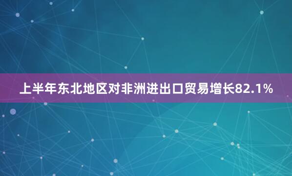上半年东北地区对非洲进出口贸易增长82.1%