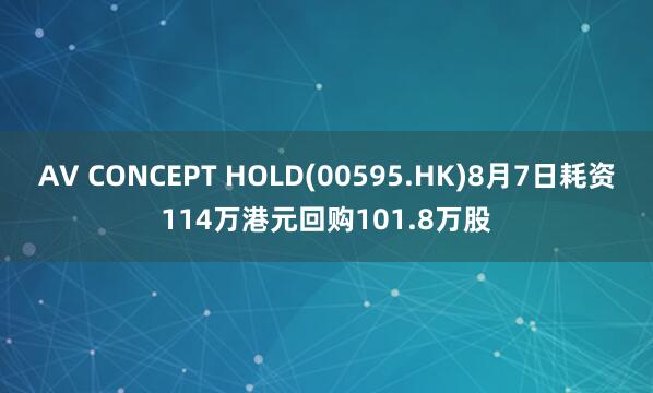 AV CONCEPT HOLD(00595.HK)8月7日耗资114万港元回购101.8万股
