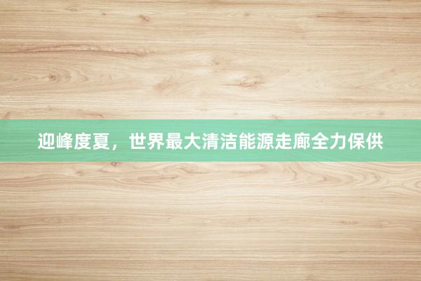 迎峰度夏，世界最大清洁能源走廊全力保供