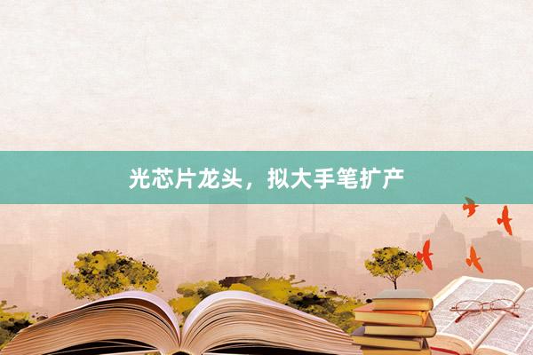 光芯片龙头，拟大手笔扩产