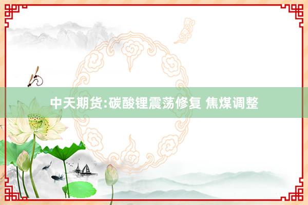 中天期货:碳酸锂震荡修复 焦煤调整