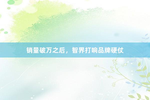 销量破万之后，智界打响品牌硬仗