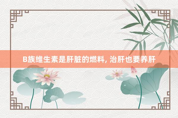 B族维生素是肝脏的燃料, 治肝也要养肝