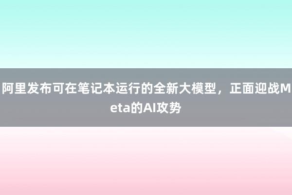 阿里发布可在笔记本运行的全新大模型，正面迎战Meta的AI攻势