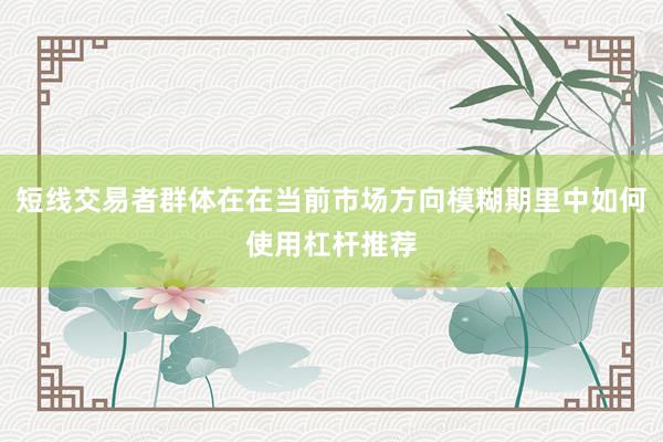 短线交易者群体在在当前市场方向模糊期里中如何使用杠杆推荐