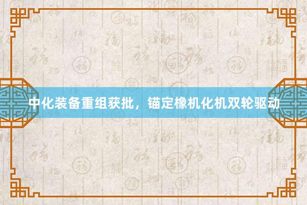 中化装备重组获批，锚定橡机化机双轮驱动