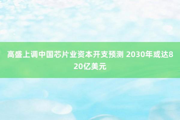 高盛上调中国芯片业资本开支预测 2030年或达820亿美元