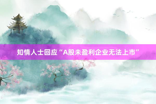 知情人士回应“A股未盈利企业无法上市”