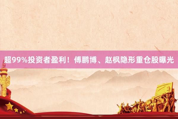 超99%投资者盈利！傅鹏博、赵枫隐形重仓股曝光