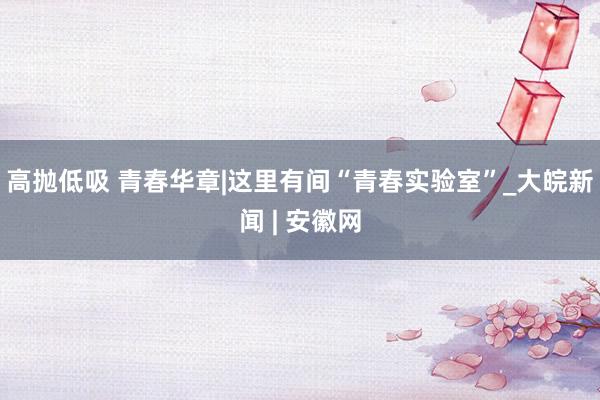 高抛低吸 青春华章|这里有间“青春实验室”_大皖新闻 | 安徽网