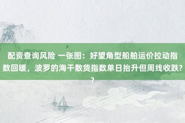 配资查询风险 一张图：好望角型船舶运价拉动指数回暖，波罗的海干散货指数单日抬升但周线收跌?