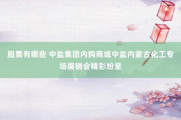 股票有哪些 中盐集团内购商城中盐内蒙古化工专场展销会精彩纷呈