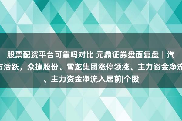 股票配资平台可靠吗对比 元鼎证券盘面复盘｜汽车零部件逆市活跃，众捷股份、雪龙集团涨停领涨、主力资金净流入居前|个股